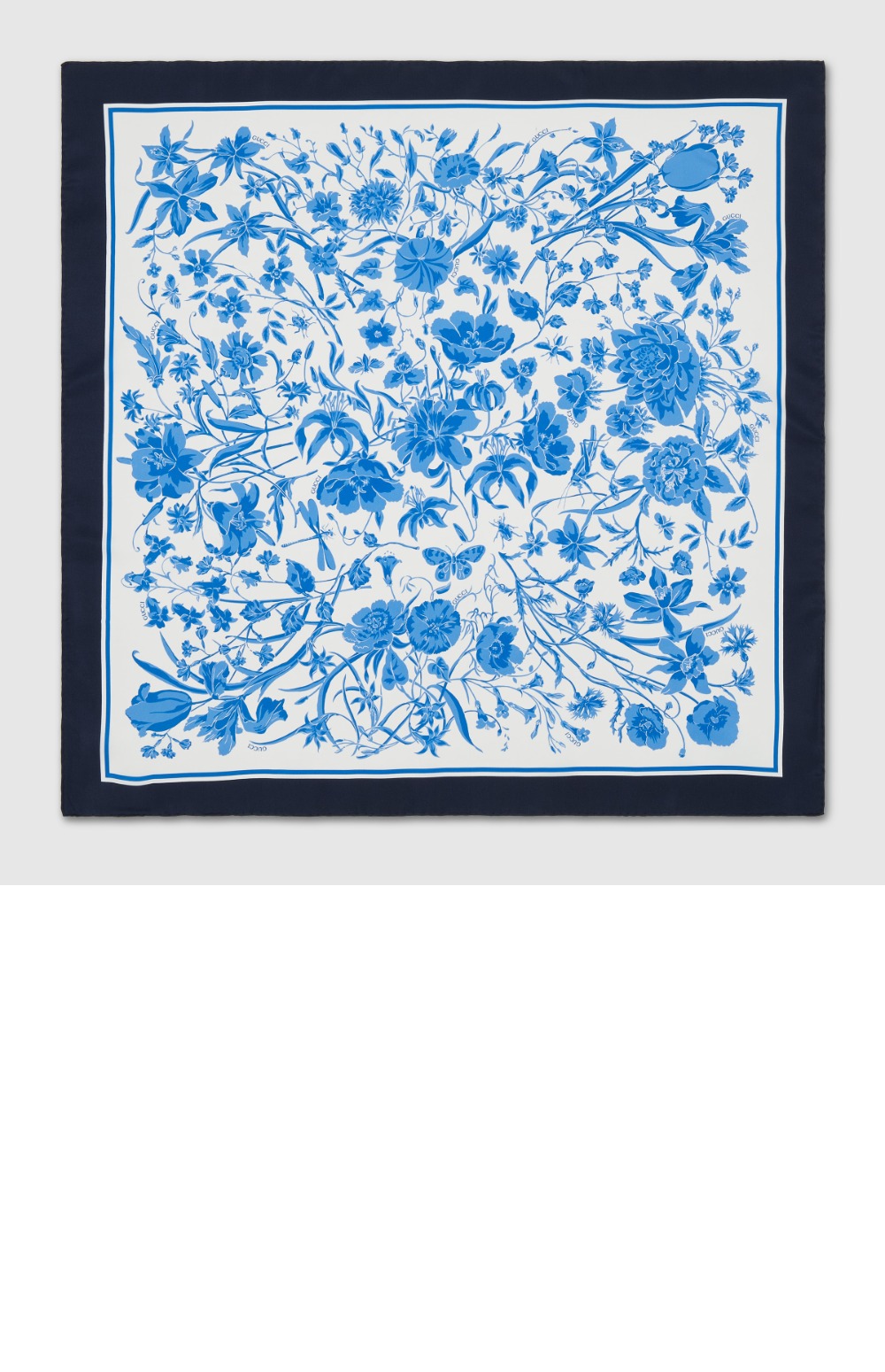 구찌 플로라 프린트 실크 스카프 786252