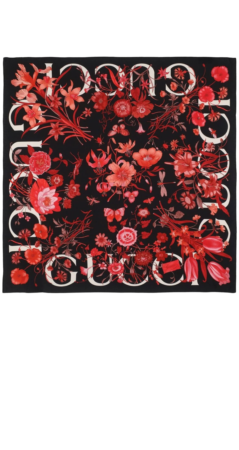구찌 플로라 프린트 실크 까레