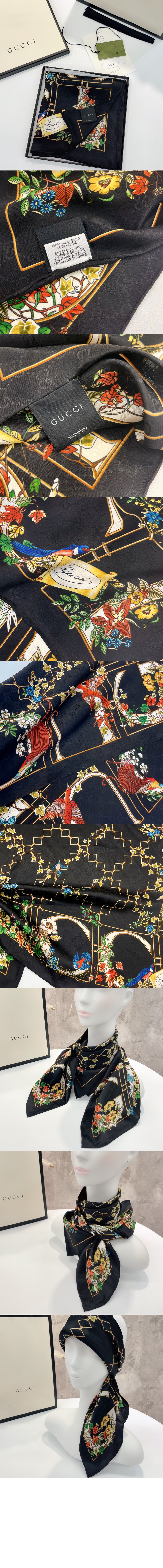 구찌 GG 홀스빗 실크 스카프 777353