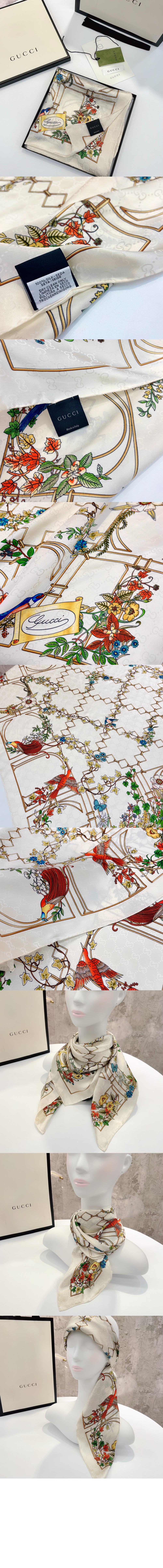 구찌 GG 홀스빗 실크 스카프 777353