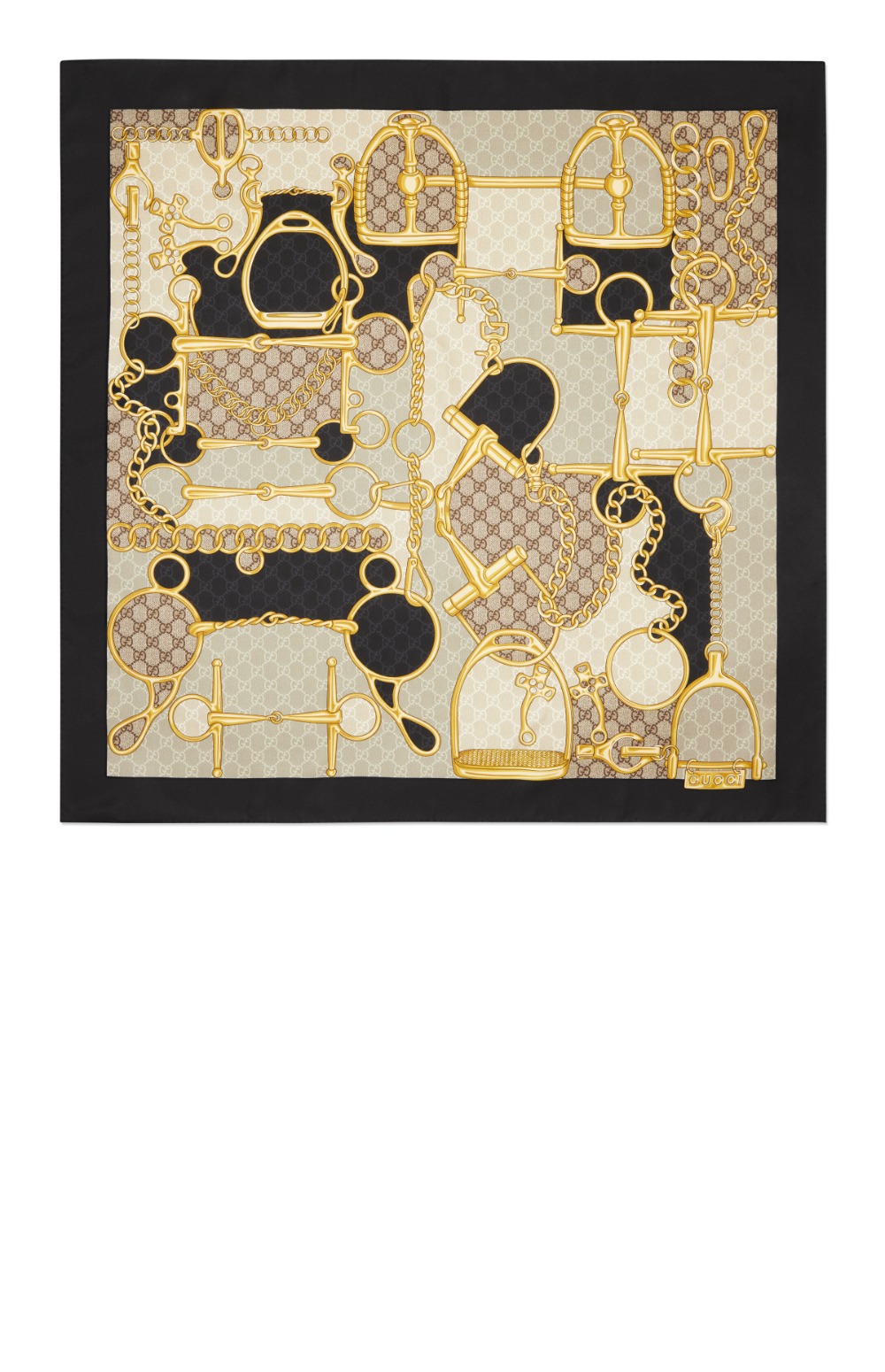 구찌 GG 홀스빗 실크 스카프 764655