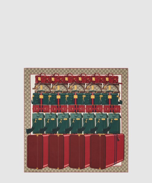 구찌 GG 발리제리아 프린트 실크 까레 783164