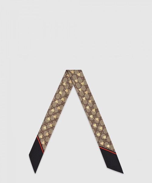 구찌 GG 비(Bee) 모양 실크 넥 보우 499226