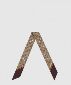 구찌 GG 프린트 홀스빗 실크 넥 보우 6637193