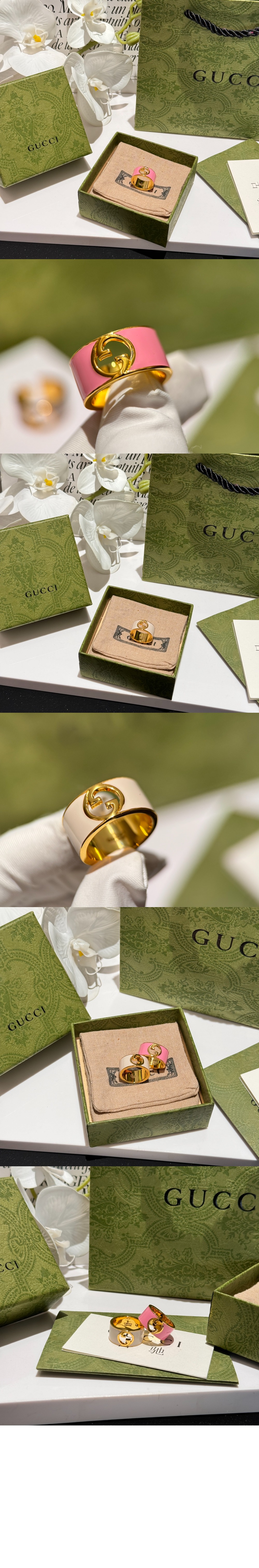 구찌 블론디 와이드 에나멜 반지 796791