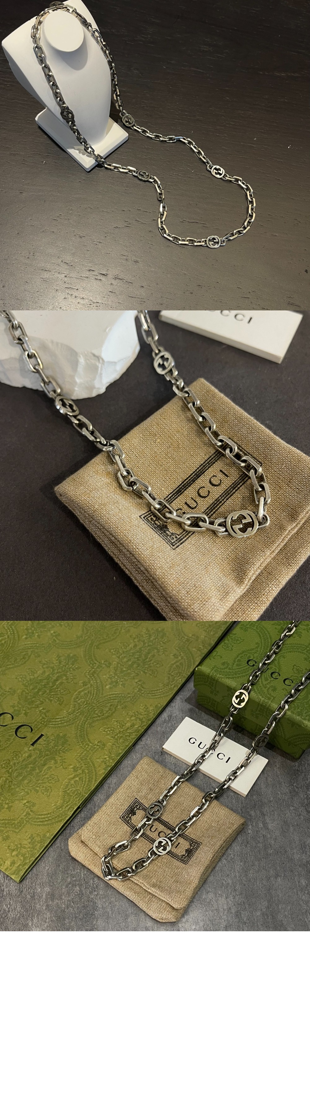 구찌 인터로킹 목걸이 616941