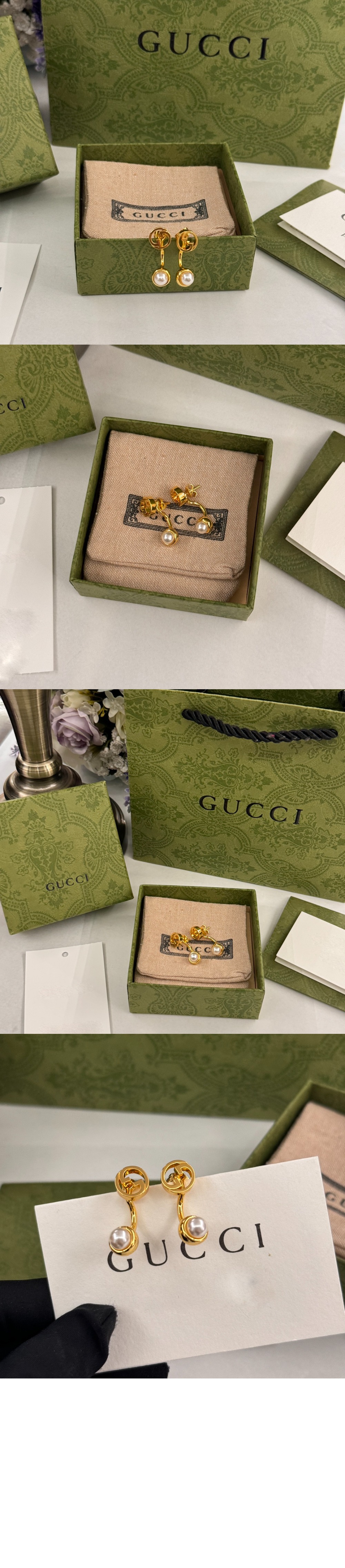 구찌 블론디 레진 펄 귀걸이 797497