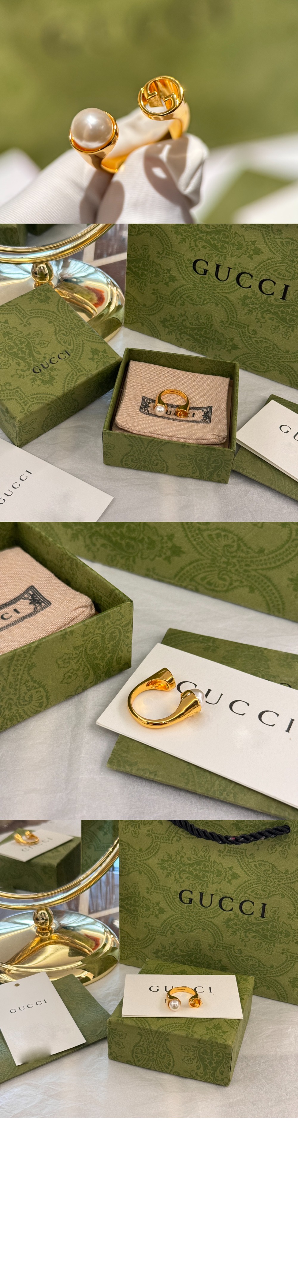 구찌 블론디 레진 펄 반지 797423