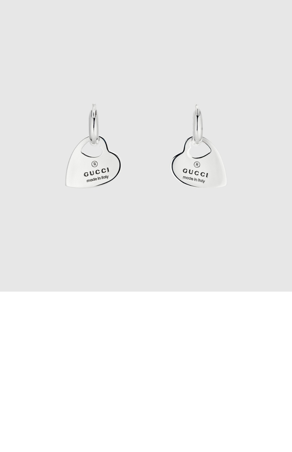 구찌 펜던트가 포함된 트레이드마크 후프 귀걸이 796302