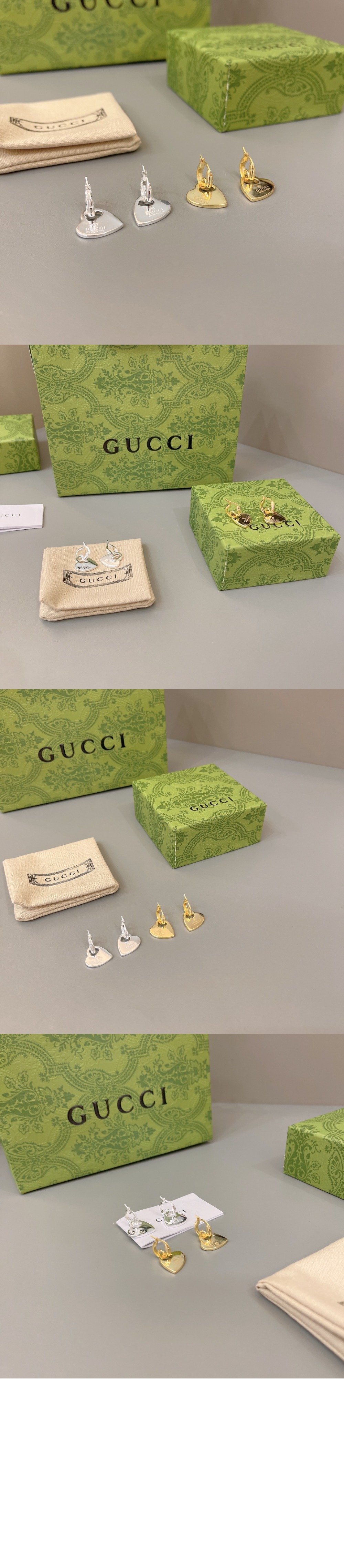 구찌 펜던트가 포함된 트레이드마크 후프 귀걸이 796302