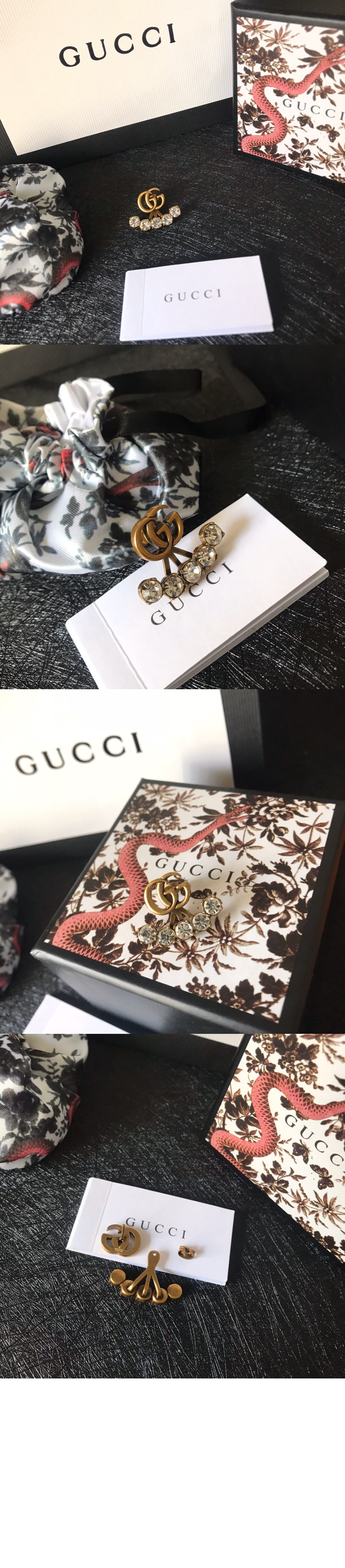 구찌 크리스탈 GG 싱글 귀걸이 605853