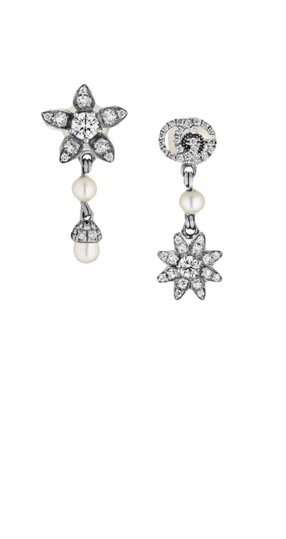 구찌 크리스탈 더블 G 귀걸이 581824