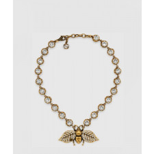 구찌 크리스탈 비 목걸이 629989