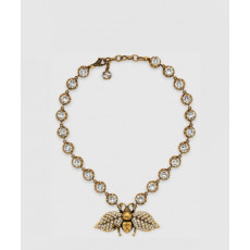 구찌 크리스탈 비 목걸이 629989