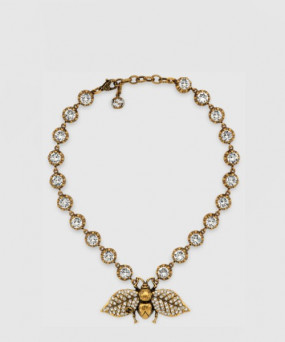 구찌 크리스탈 비 목걸이 629989