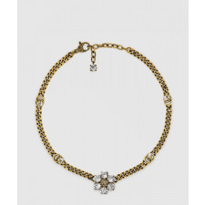 구찌 크리스탈 더블지 목걸이 648633