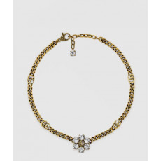 구찌 크리스탈 더블지 목걸이 648633