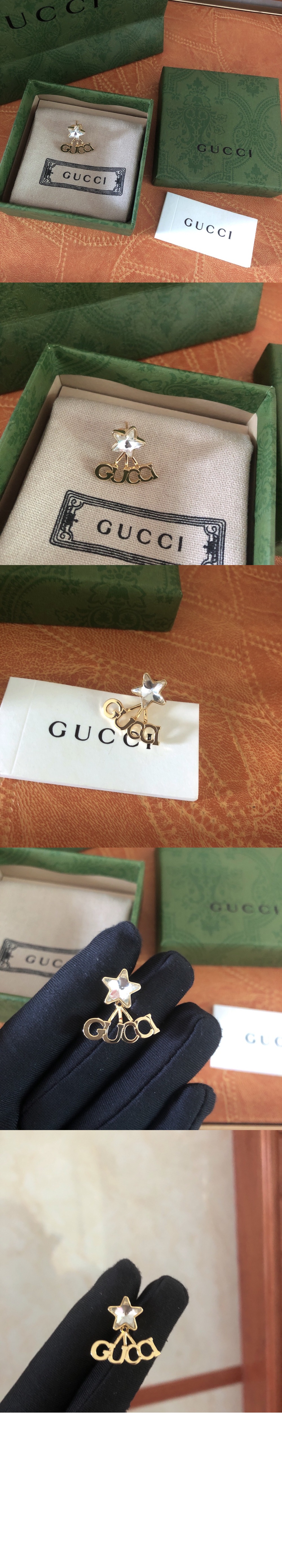 구찌 스크립트 싱글 귀걸이 679076