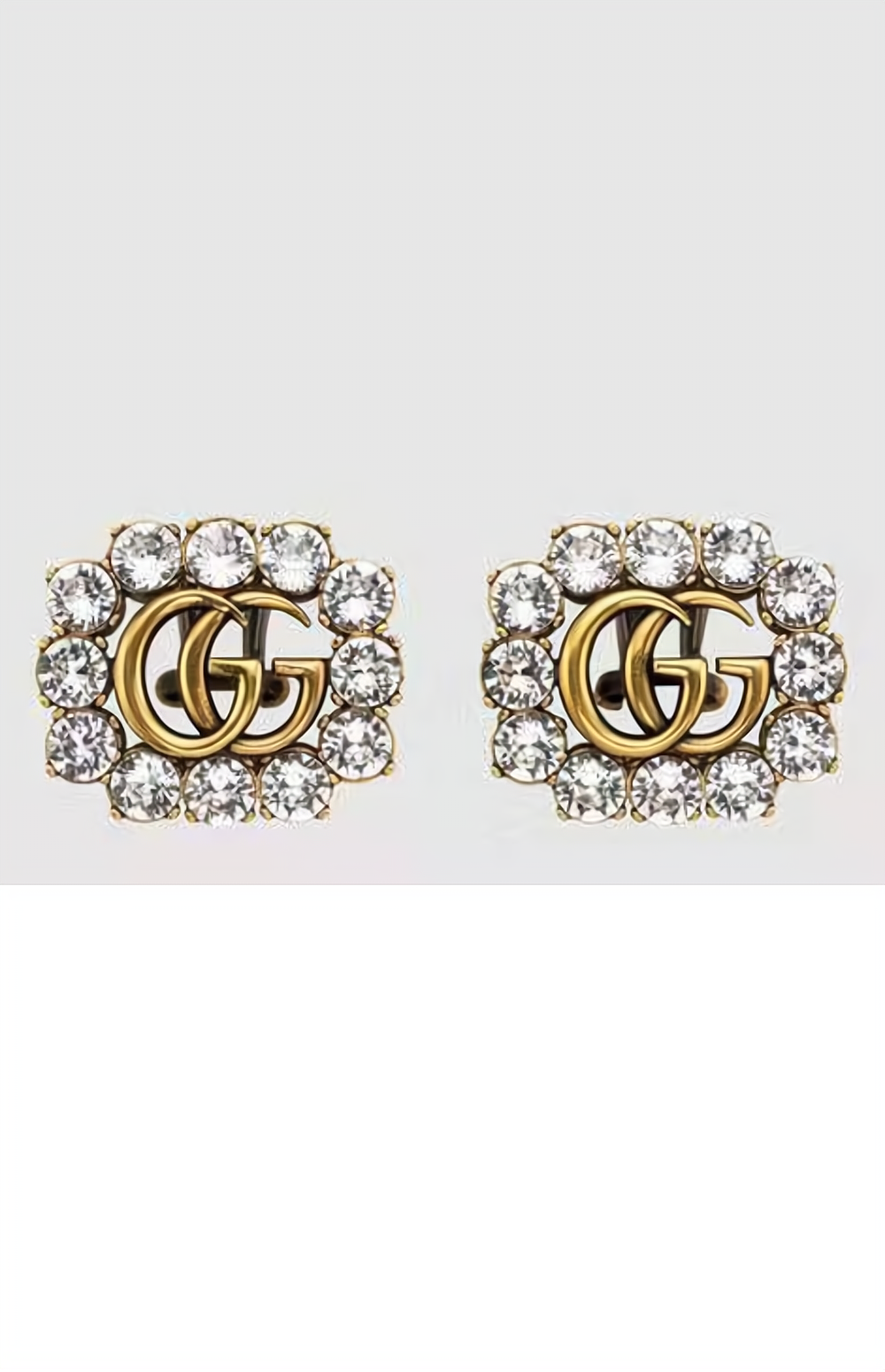 구찌 크리스탈 더블 G 귀걸이 645684