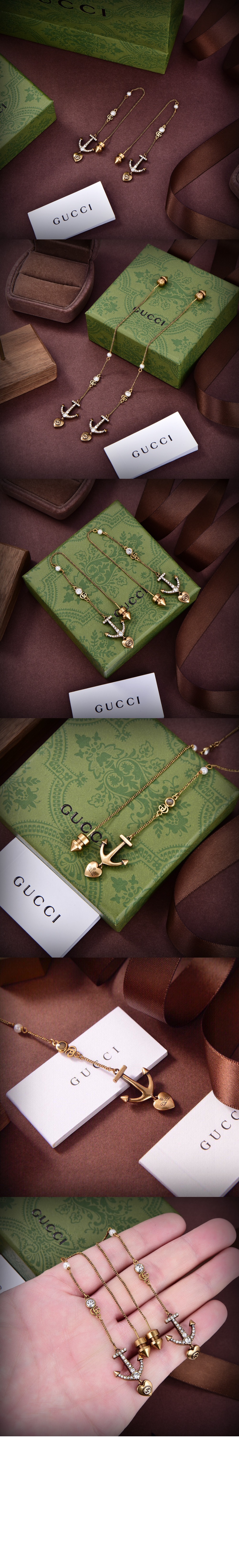 구찌 하트 롱 귀걸이 661188