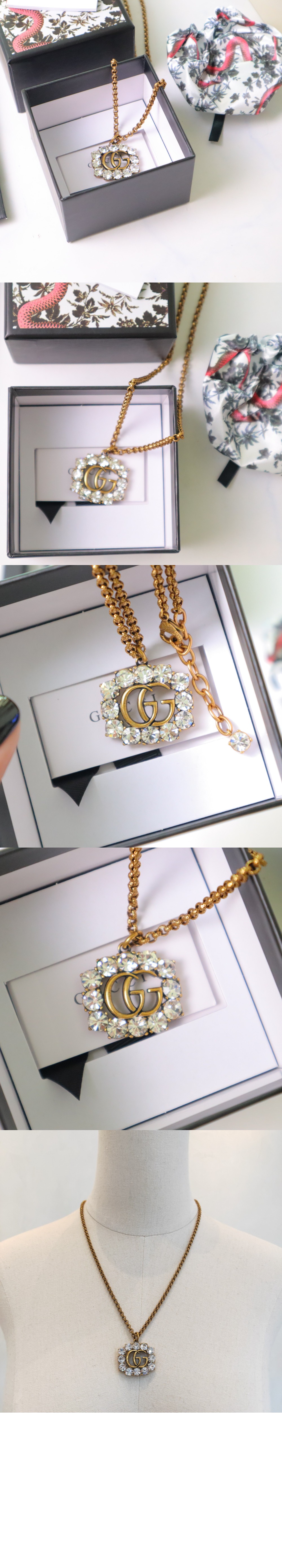 구찌 크리스탈 GG 목걸이 645675