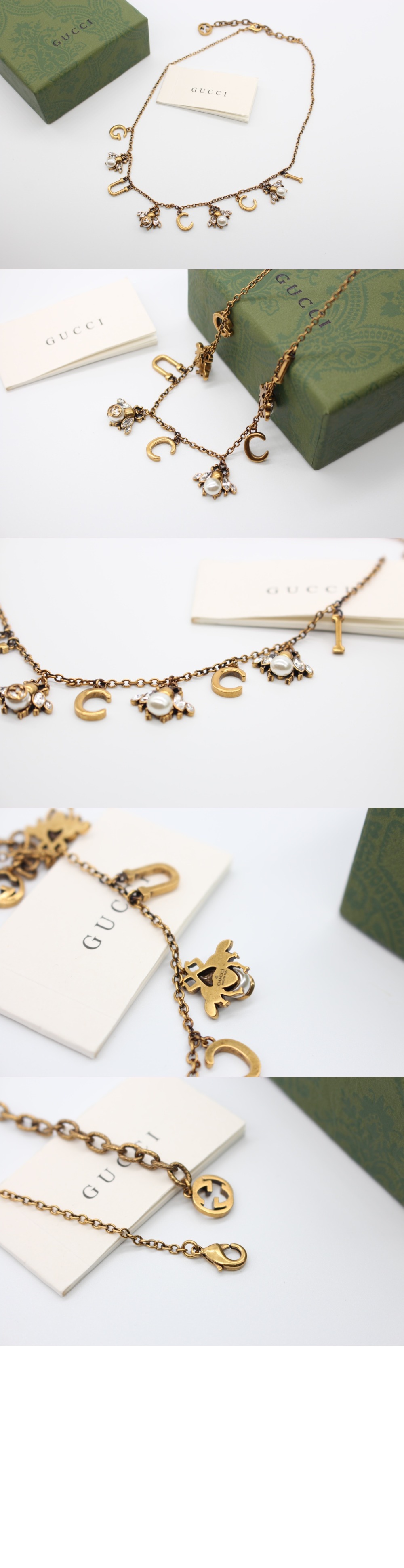 구찌 진주 장식 목걸이 691403