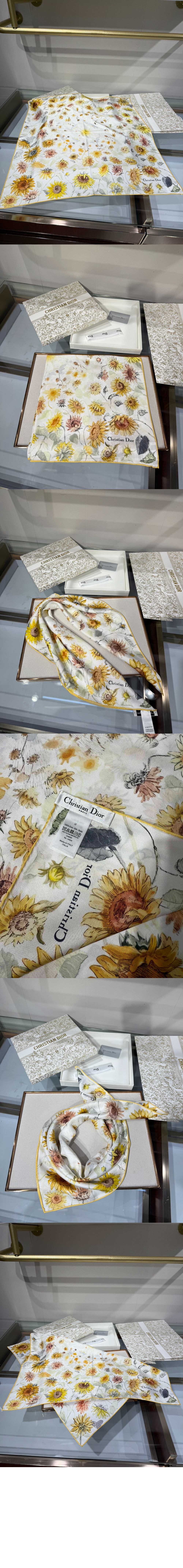 디올 식물 화훼 70 스퀘어 스카프 42FLE