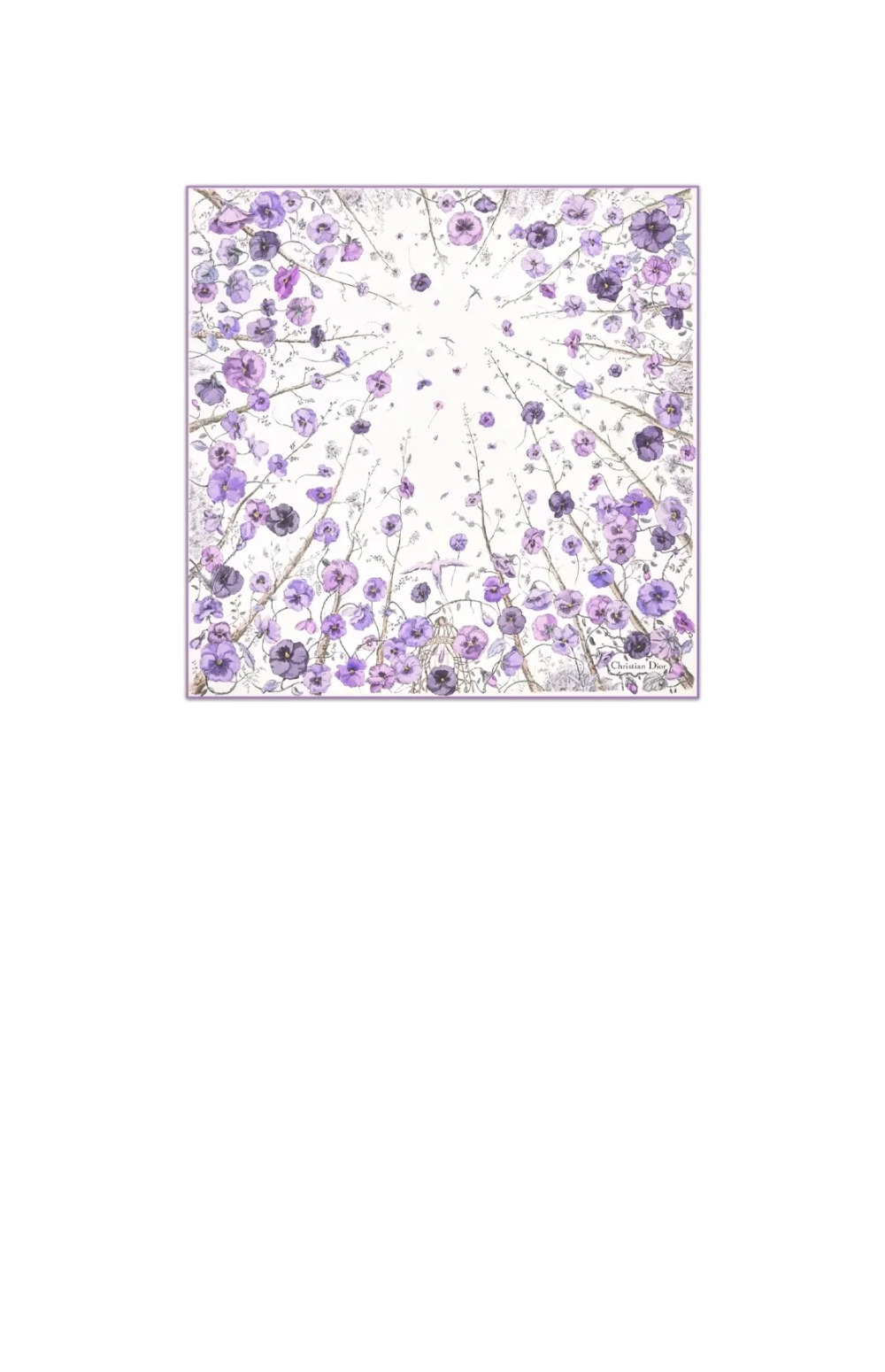 디올 식물 화훼 70 스퀘어 스카프 42FLE