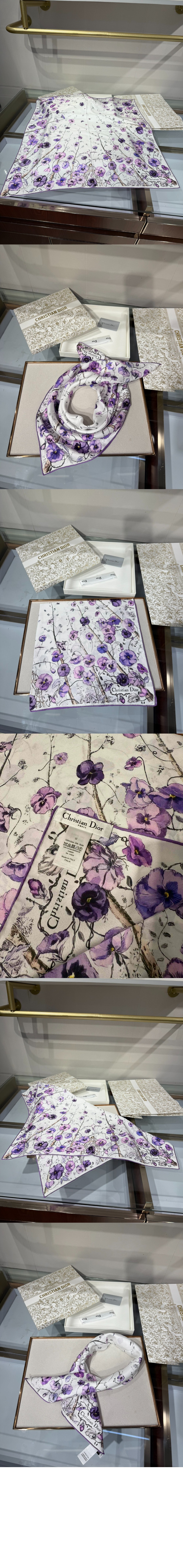 디올 식물 화훼 70 스퀘어 스카프 42FLE