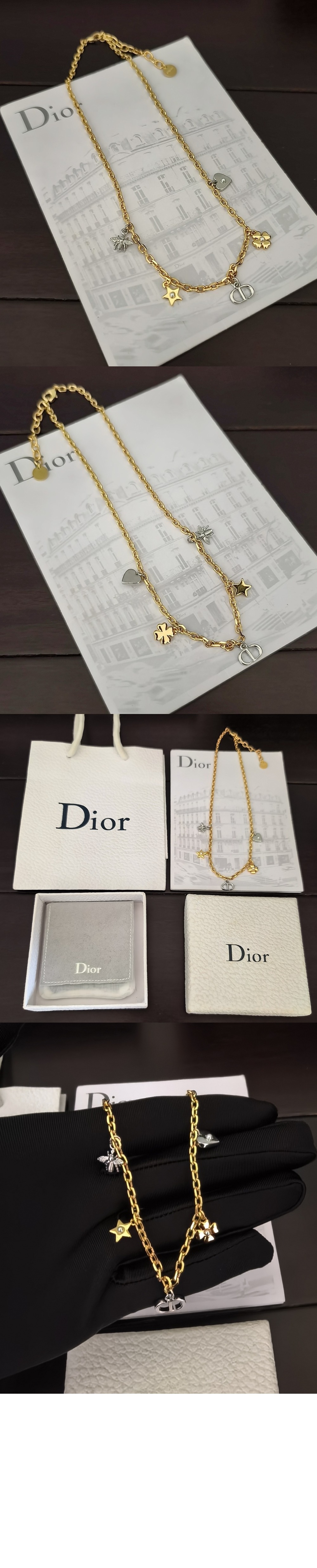 디올 Petit CD Lucky Charms 목걸이 N3392