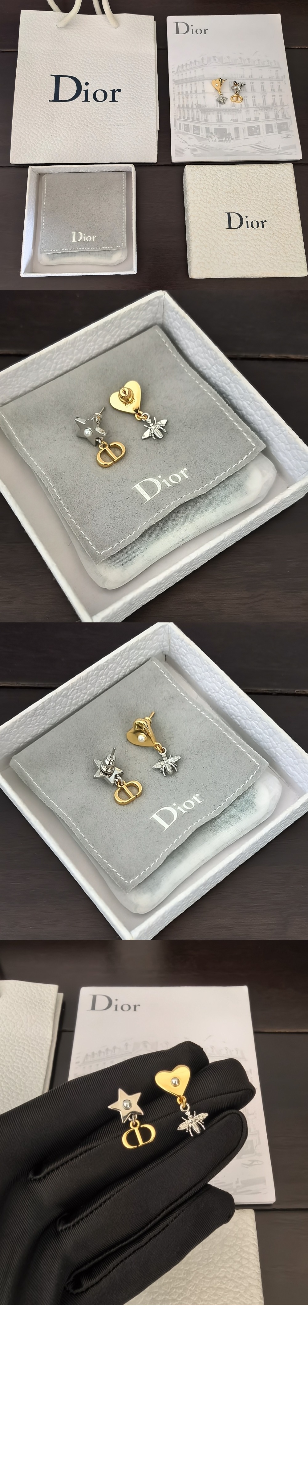디올 Petit CD Lucky Charms 귀걸이 E4100