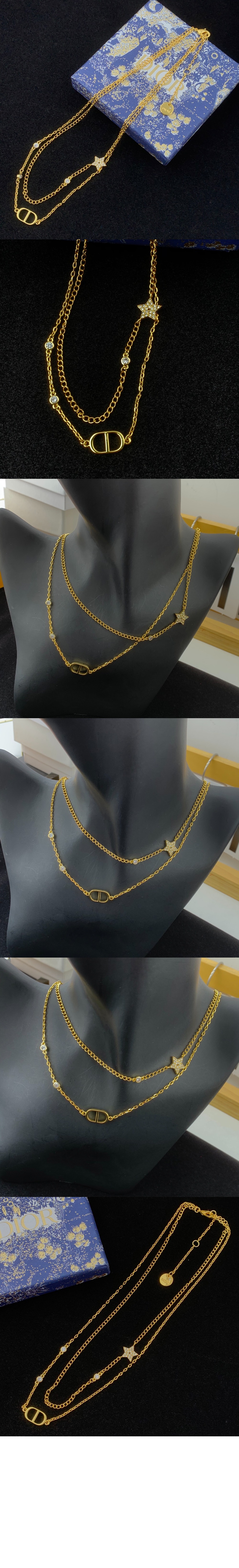 디올 Petit CD 더블 목걸이 N1155