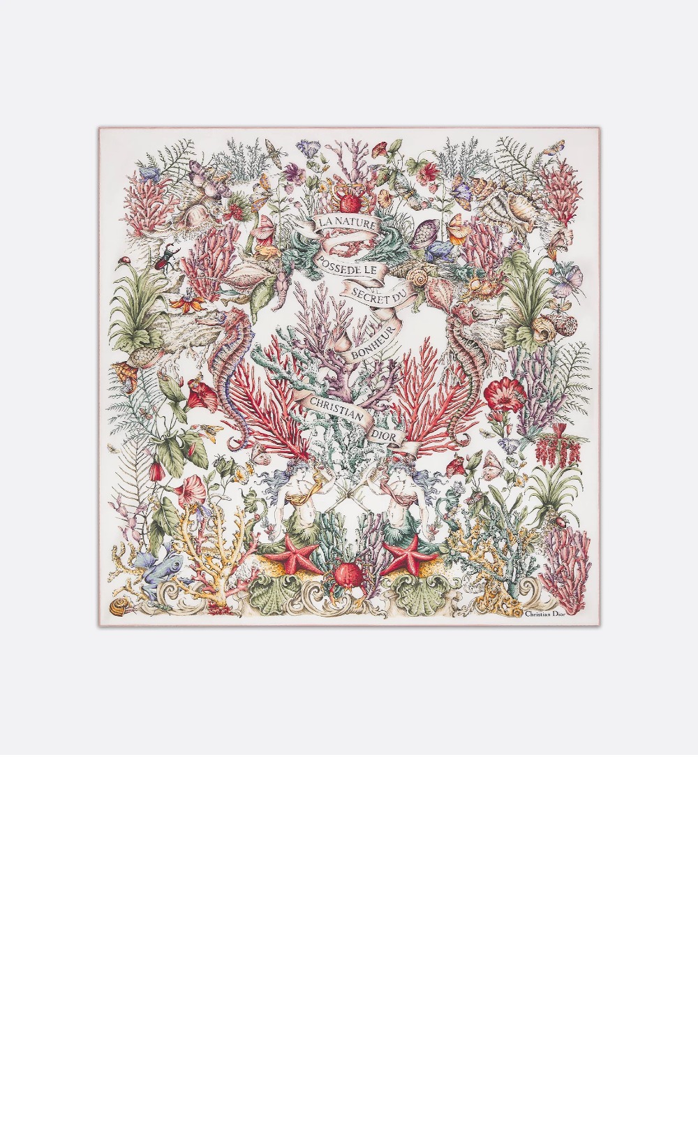 디올 Cabinet de la Mer 90 스퀘어 스카프 51CAM