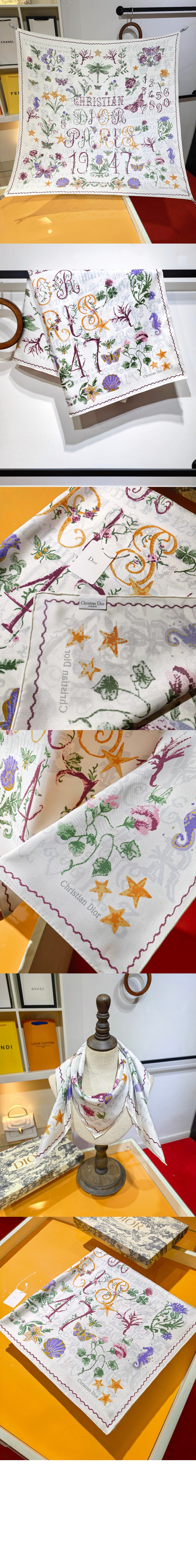 디올 Christian Dior 1947 90 스퀘어 스카프 51CRO