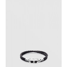 디올 CD Icon 브레이드 가죽 더블 팔찌 B1973