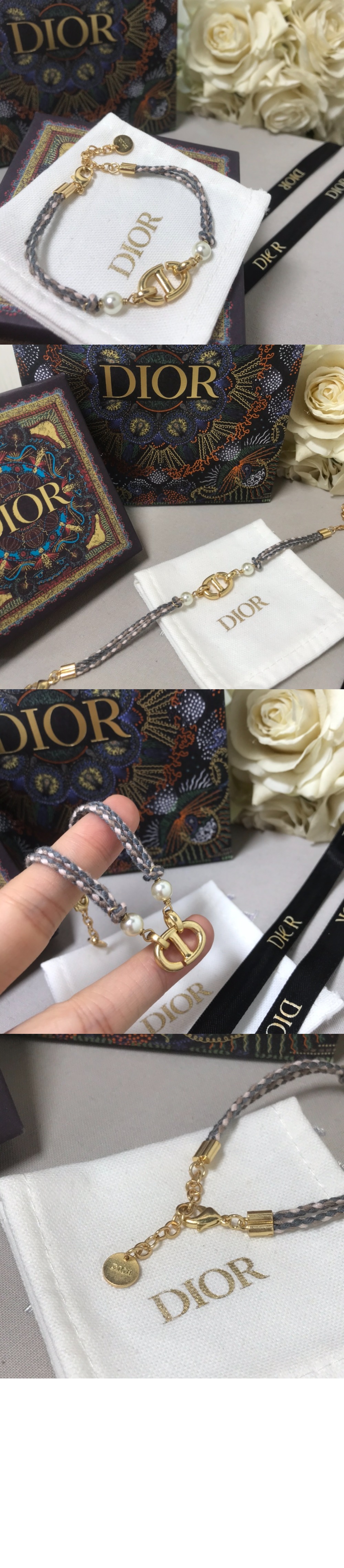 디올 30 Montaigne 가죽 팔찌 B1416