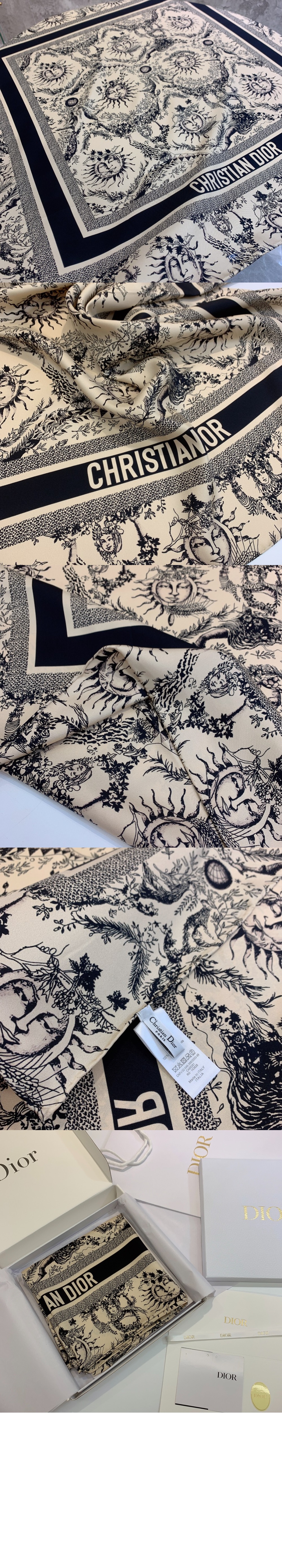 디올 까레 90 일 드 주이 스퀘어 스카프 42SOL