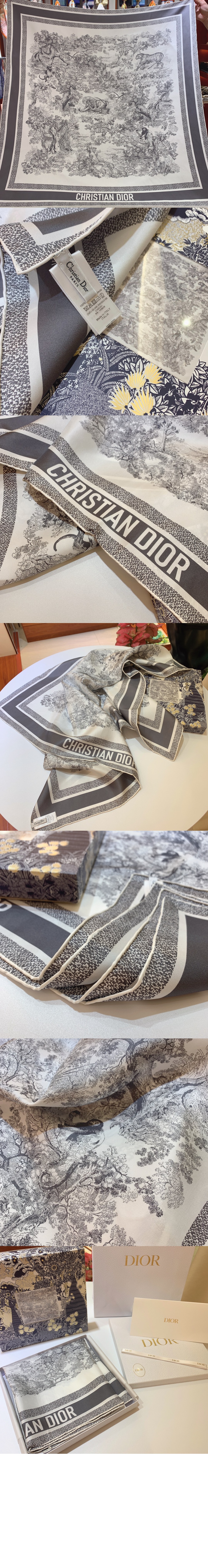 디올 Toile de Jouy Sauvage 90 스퀘어 스카프 15JOU