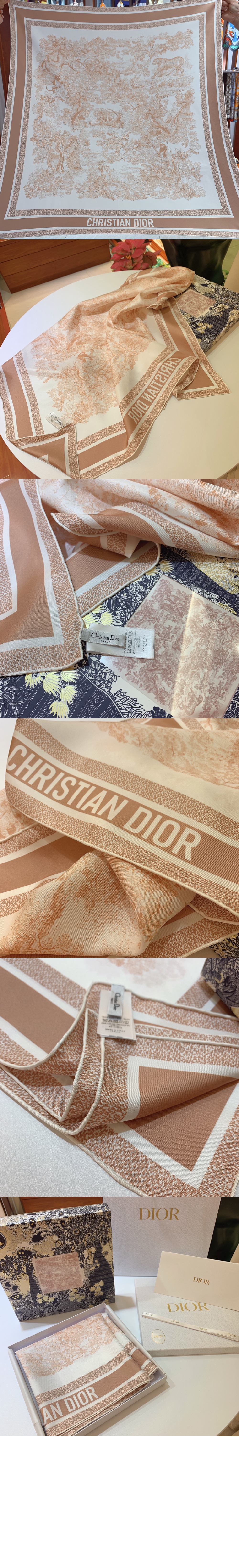 디올 Toile de Jouy Sauvage 90 스퀘어 스카프 15JOU