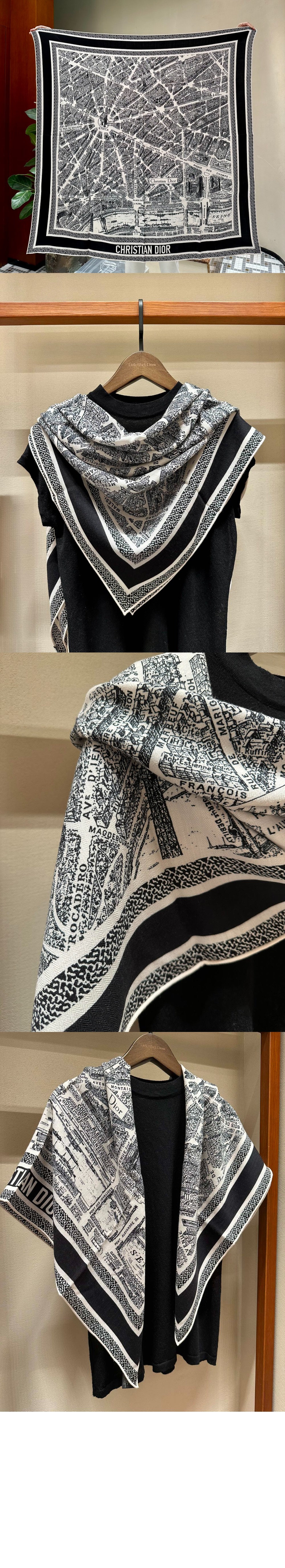 디올 Plan de Paris 90 스퀘어 스카프 32PAR