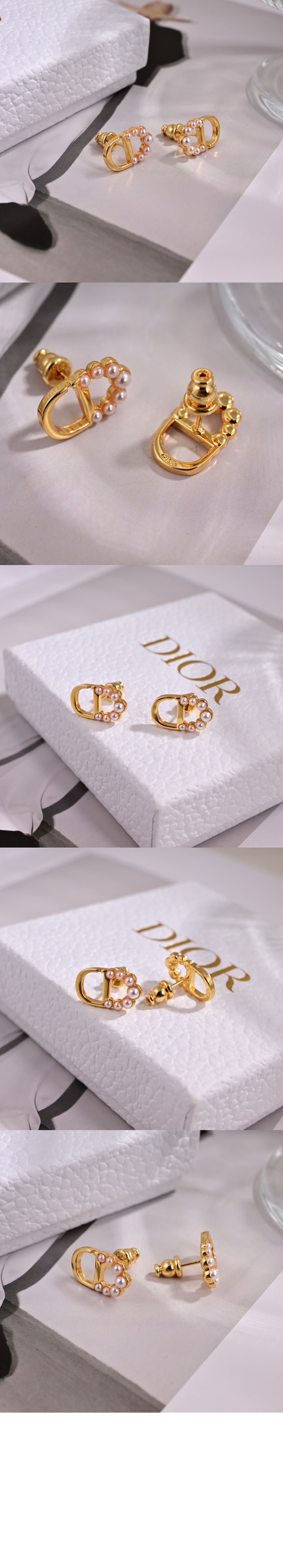 디올 Petit CD 미니 스터드 귀걸이 E3649