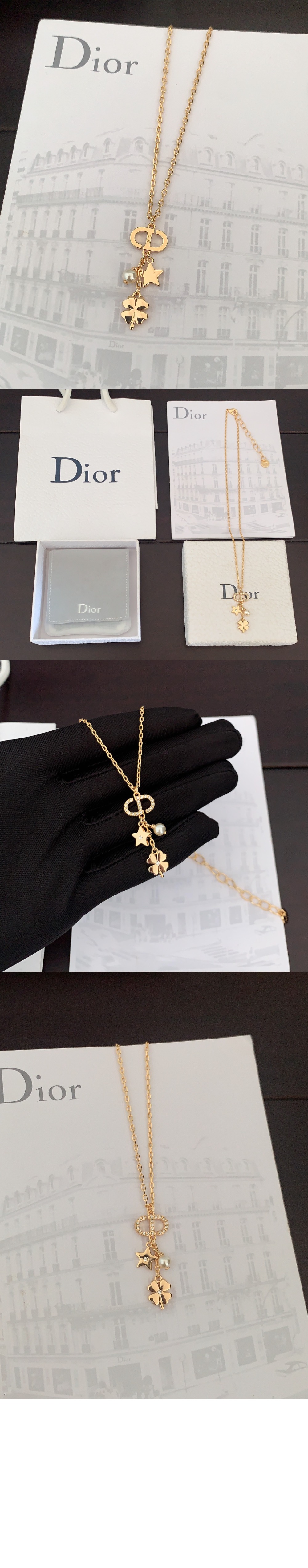 디올 Petit CD Lucky Charms 목걸이 N3128