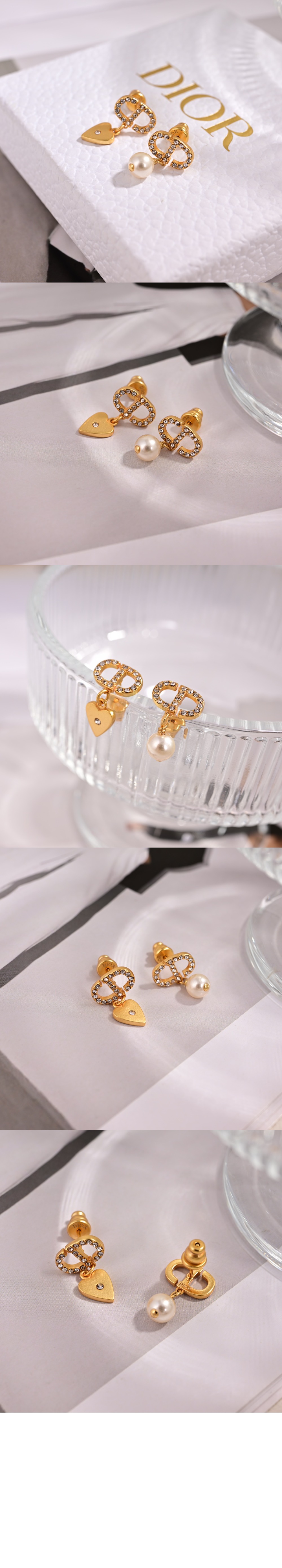 디올 Petit CD Lucky Charms 귀걸이 E3772