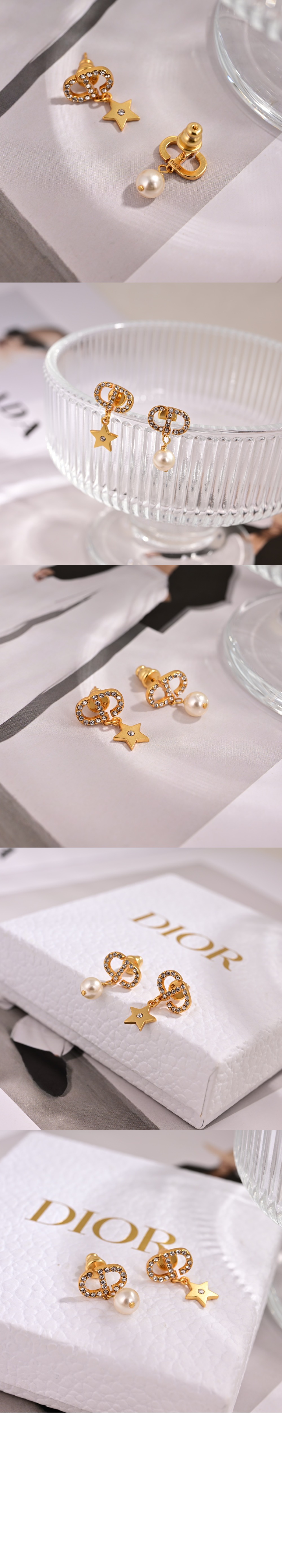 디올 Petit CD Lucky Charms 귀걸이 E3714