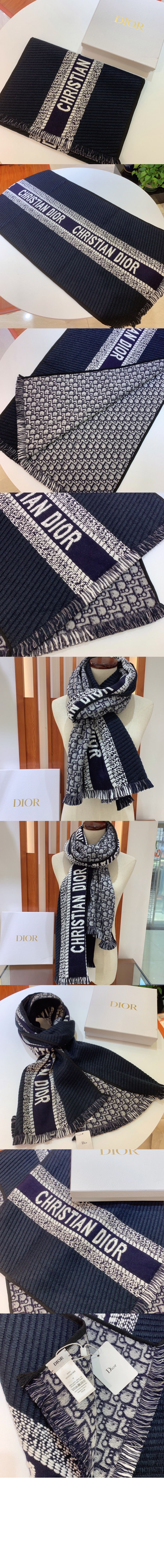 디올 Oblique University 리버서블 스카프 14CDO