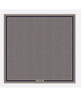 디올 네이비 블루 울 실크 코튼 스카프 143*143