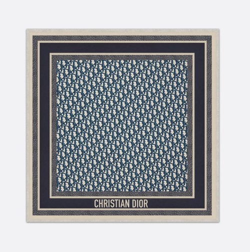 디올 네이비 블루 실크 트윌 70 스퀘어 스카프