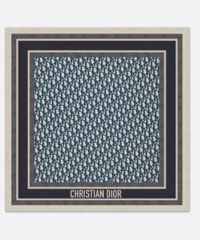 디올 네이비 블루 실크 트윌 70 스퀘어 스카프