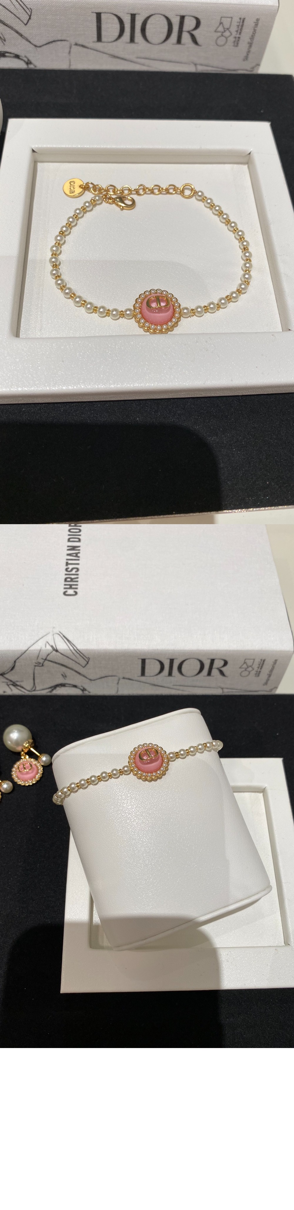 디올 쁘띠 CD 스터드 팔찌 B2420