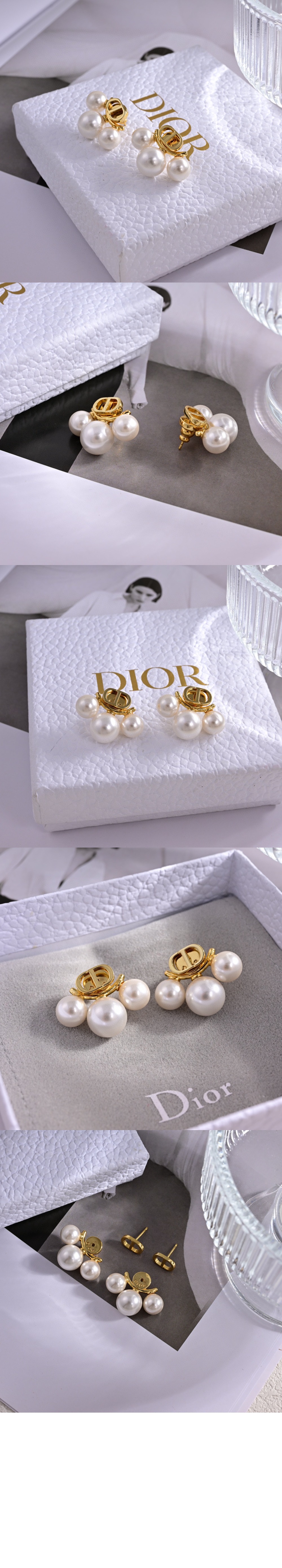 디올 트립티크 미니 스터드 귀걸이 E3343